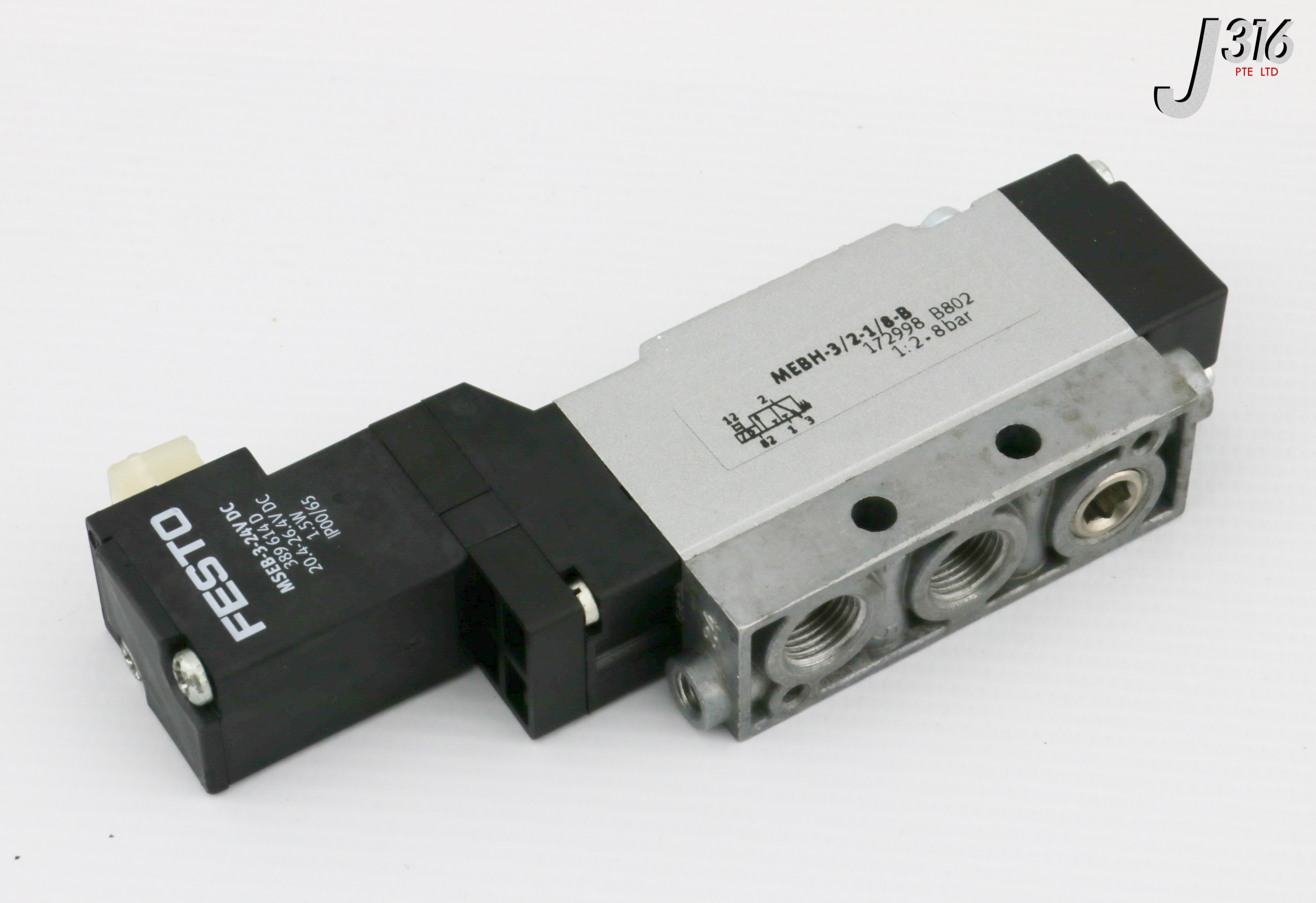 30931 FESTO SOLENOID VALVE, 172998 W/ COIL MSEB-3-24VDC 389614D